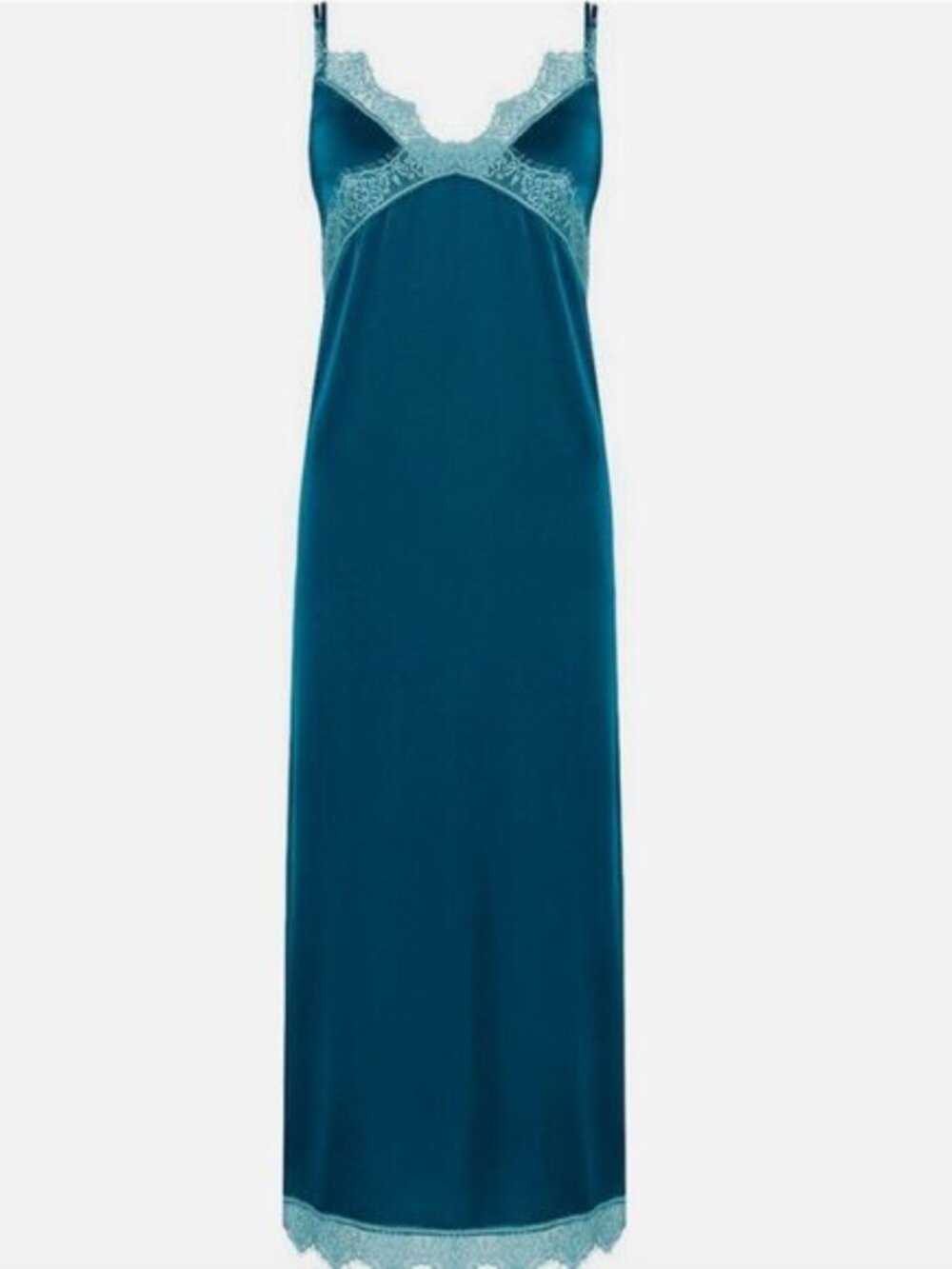 Simone Perele Blue Satin Slip Dress in size XS